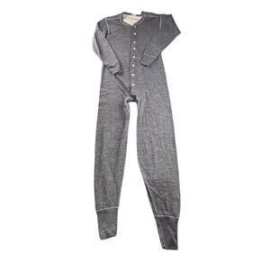 VTG Stanfield’s Men Medium Long John’s Wool Blend Thermal Button Up Camping Gray